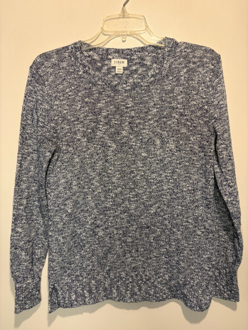 J.Crew Factory Marled Gray Blue Crewneck Sweater Knit Lightweight Pullover XXS